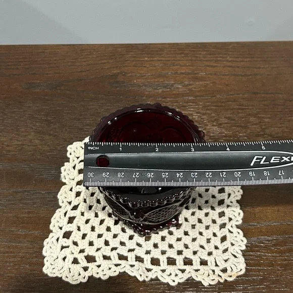 Avon Cape Cod - Ruby Red Glass Open Sugar Bowl - Picture 6 of 7